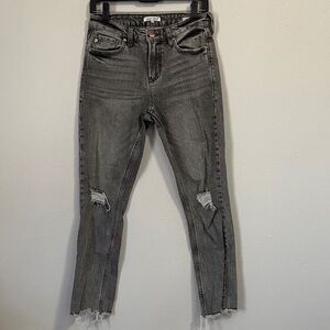 Dear John Gray Distressed Skinny Jeans